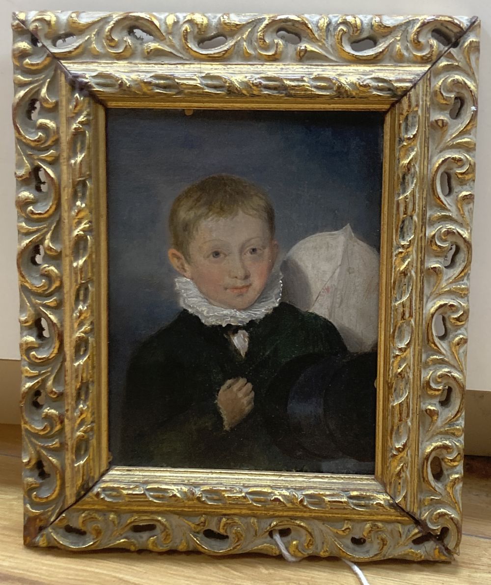 E. Bird (1772-1819) , oil on panel, Portrait of H. Richetts Jnr, inscribed verso, 15 x 11.5cm